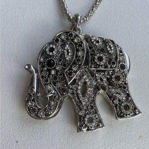 Elegant Silver Elephant Pendant Necklace